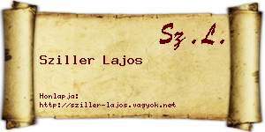Sziller Lajos névjegykártya